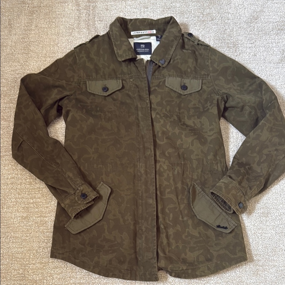 Scotch & Soda Green Utility Jacket - Kids 14 (Fit Adult XS)
